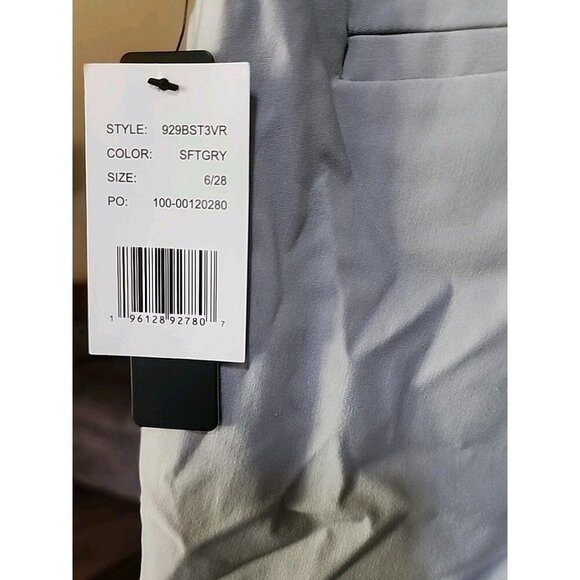 Violets And Roses Pants Sz 6/28 Straight Soft Gray Elastic Waist New CR50 NWT - Picture 8 of 9